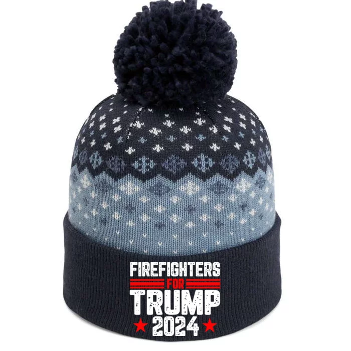 Firefighters For Trump 2024 The Baniff Cuffed Pom Beanie