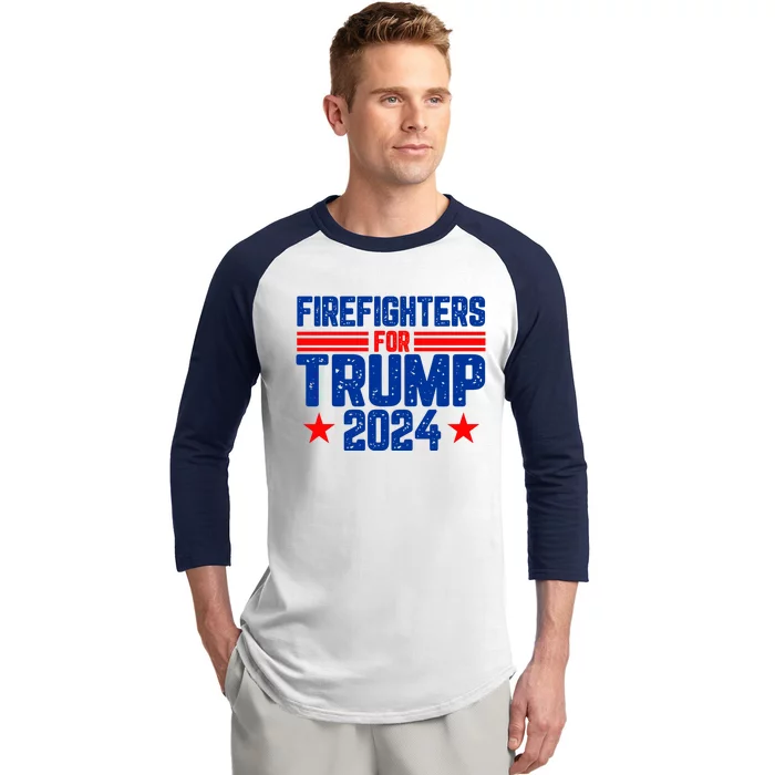 Firefighters For Trump 2024 Baseball Sleeve Shirt