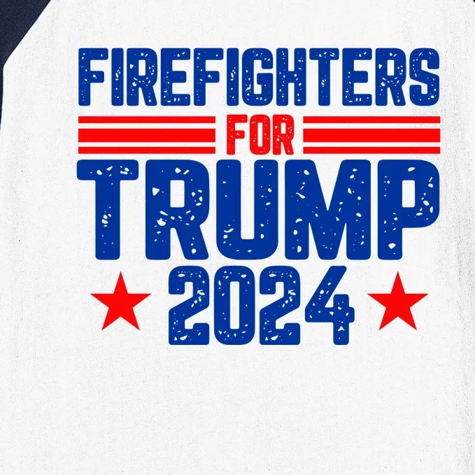 Firefighters For Trump 2024 Baseball Sleeve Shirt