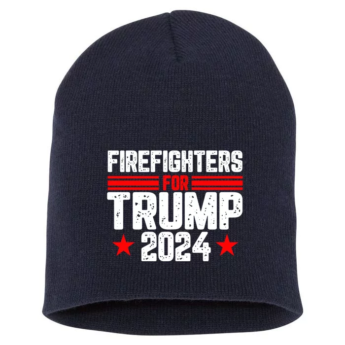 Firefighters For Trump 2024 Short Acrylic Beanie