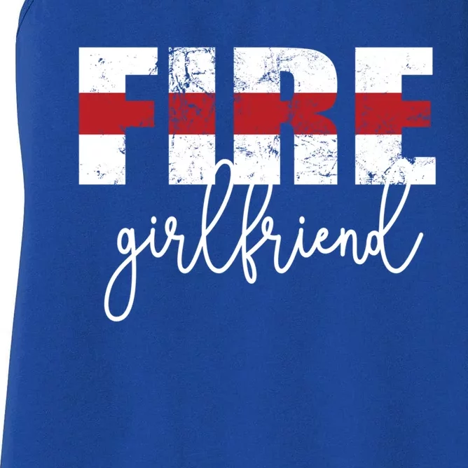 Fire Friend Thin Red Line Proud Firefighter Friend Gift Women's Racerback Tank