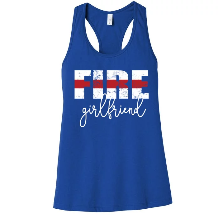 Fire Friend Thin Red Line Proud Firefighter Friend Gift Women's Racerback Tank