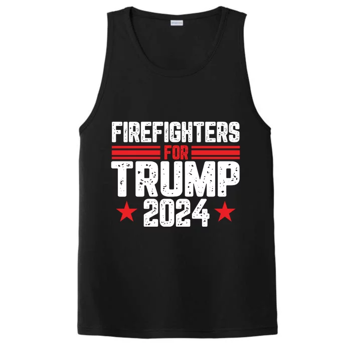 Firefighters For Trump 2024 Support Graphic Performance Tank