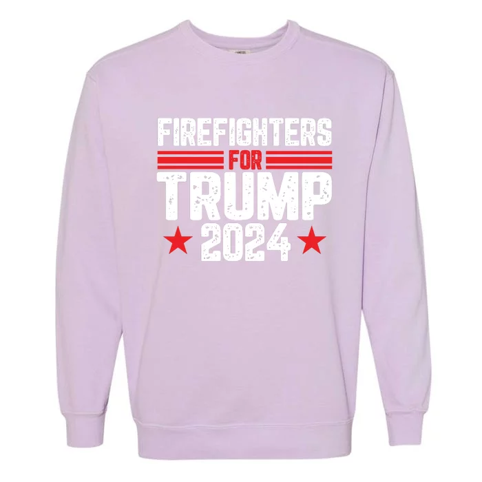 Firefighters For Trump 2024 Support Graphic Garment-Dyed Sweatshirt