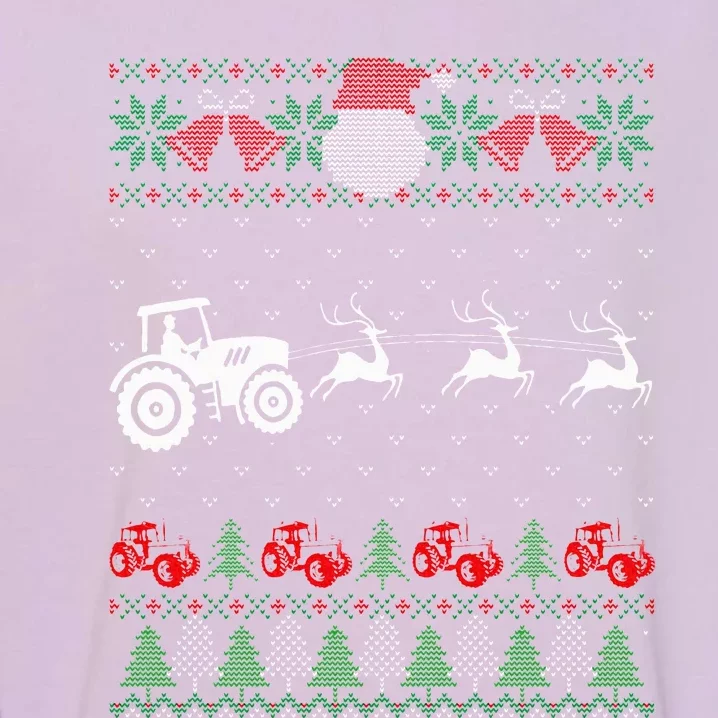 Farming Farmer Tractor Ugly Christmas Sweaters Family Garment-Dyed Sweatshirt