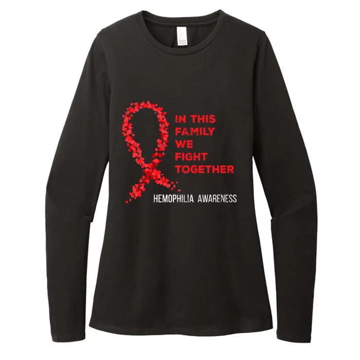 Family Fight Together Hemophilia Warrior Awareness Ribbon Gift Womens CVC Long Sleeve Shirt