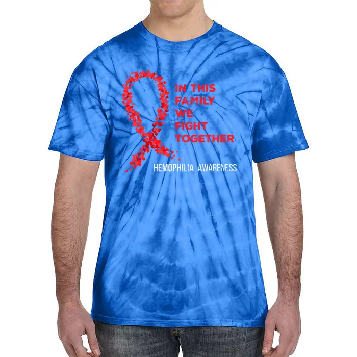 Family Fight Together Hemophilia Warrior Awareness Ribbon Gift Tie-Dye T-Shirt