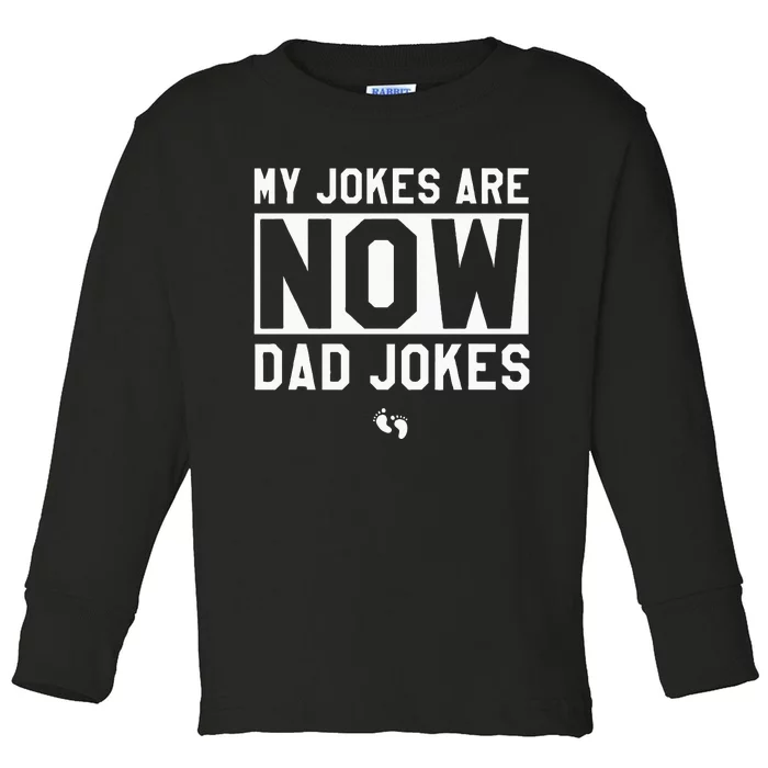 Funny First Time Dad Gifts For Men New Father Dad Jokes Toddler Long Sleeve Shirt