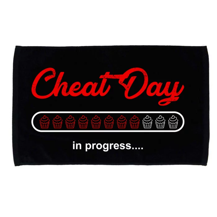 Funny Fitness Trainer Carbs Unhealthy Food Cheat Day Gift Microfiber Hand Towel