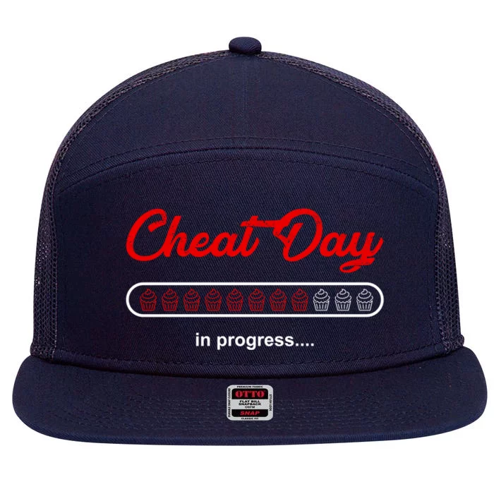 Funny Fitness Trainer Carbs Unhealthy Food Cheat Day Gift 7 Panel Mesh Trucker Snapback Hat