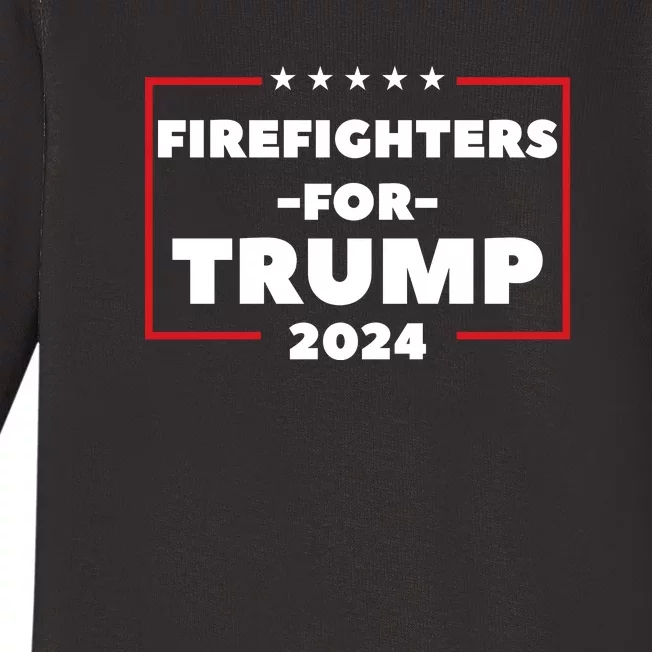 Firefighters For Trump 2024 Baby Long Sleeve Bodysuit