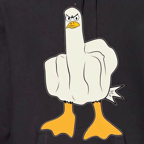 Funny Flipping The Bird Duck Premium Hoodie