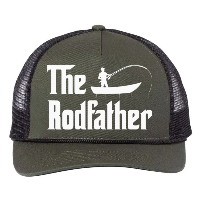 Fisherman Funny The Rodfather Fishing Lovers Retro Rope Trucker Hat Cap