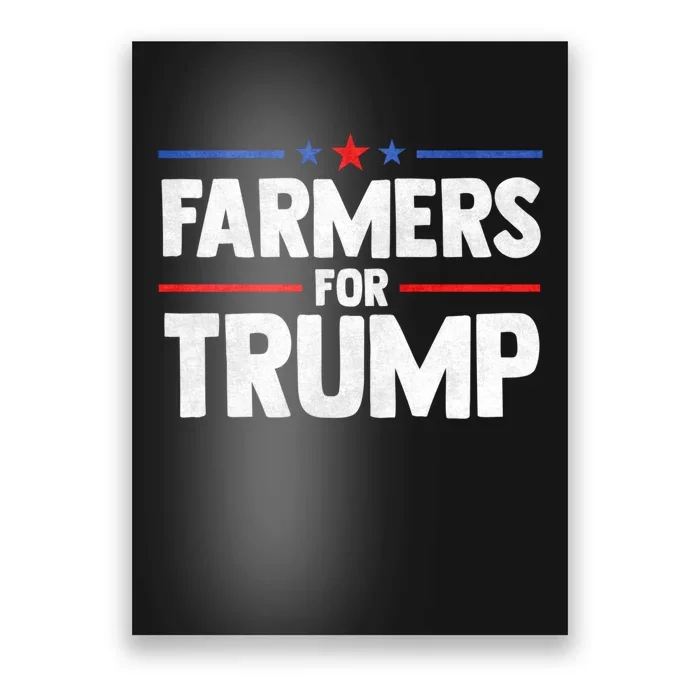 Farmers For Trump 2024 American Election Pro Trump Farmers Poster