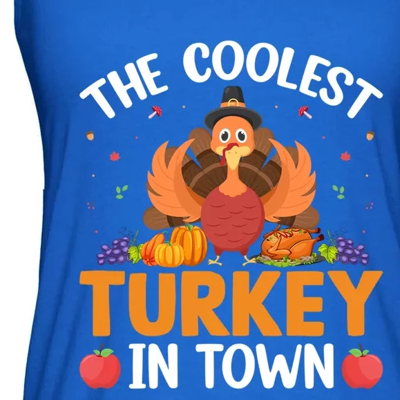 Funny Family Thanksgiving The Coolest Turkey In Town Gift Ladies Essential Flowy Tank