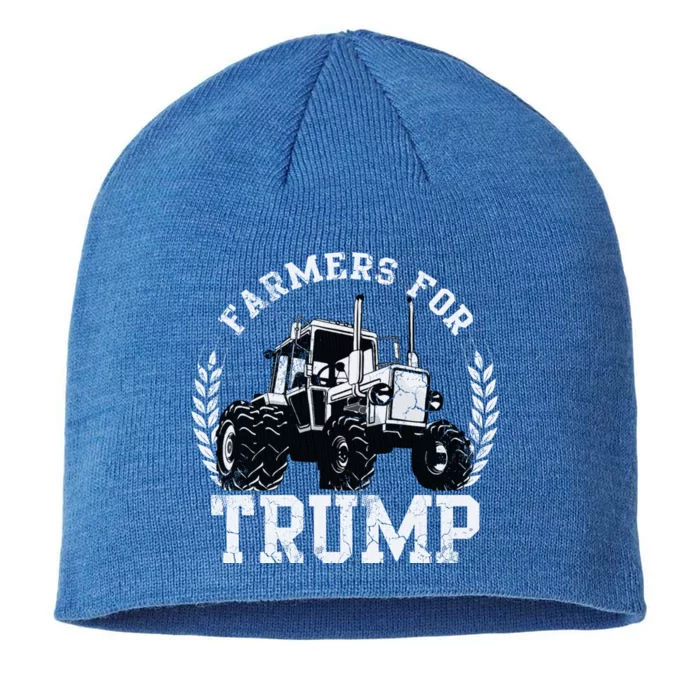 Farmers For Trump 2024 Election Farming Farmer Usa Funny Gift 8 1/2in Sustainable Knit Beanie