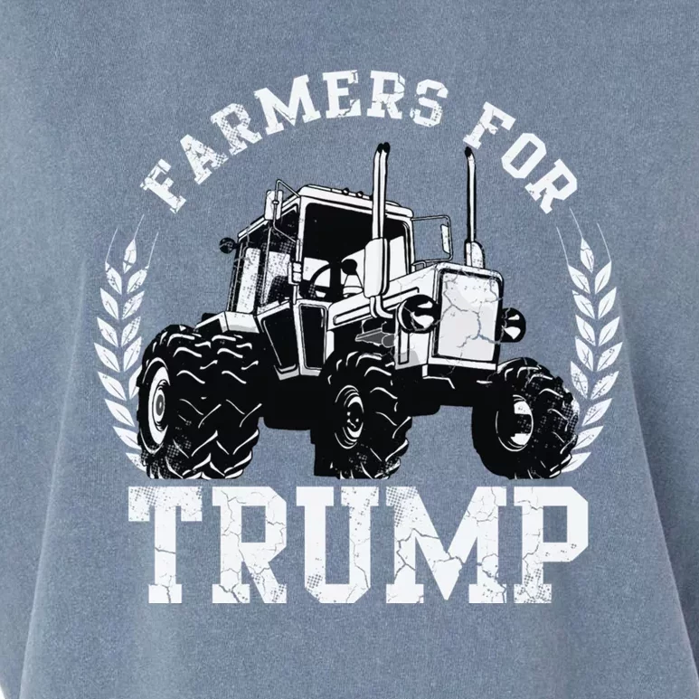 Farmers For Trump 2024 Election Farming Farmer Usa Funny Gift Garment-Dyed Women's Muscle Tee