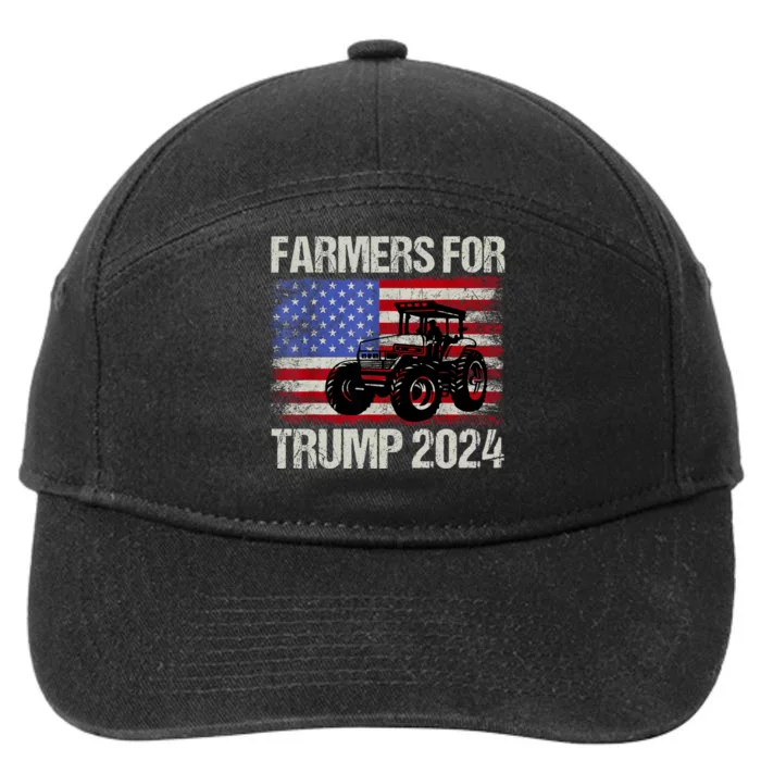 Farmers For Trump 2024 American Election Pro Trump Farmers 7-Panel Snapback Hat