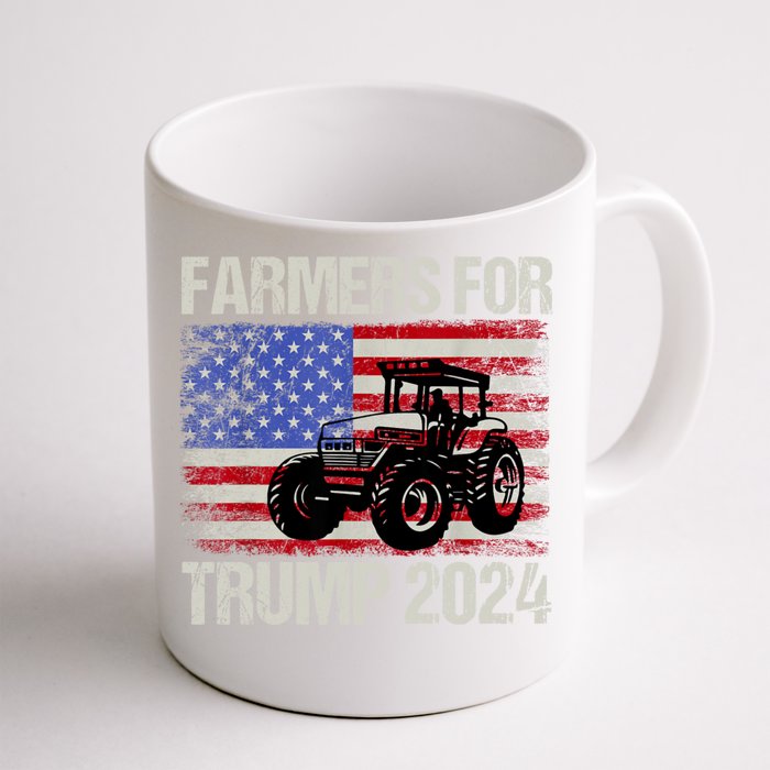 Farmers For Trump 2024 American Election Pro Trump Farmers Front & Back Coffee Mug