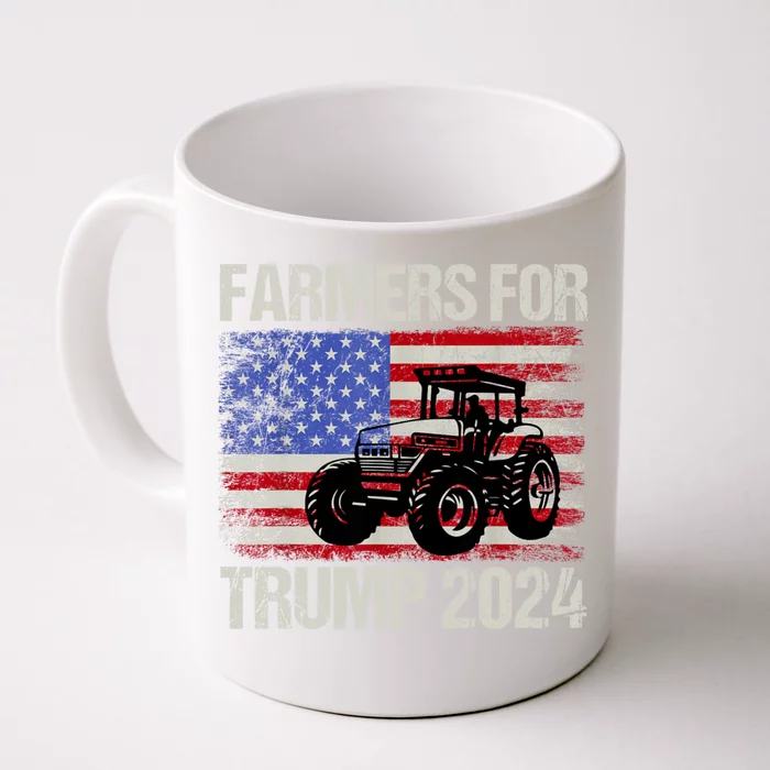 Farmers For Trump 2024 American Election Pro Trump Farmers Front & Back Coffee Mug