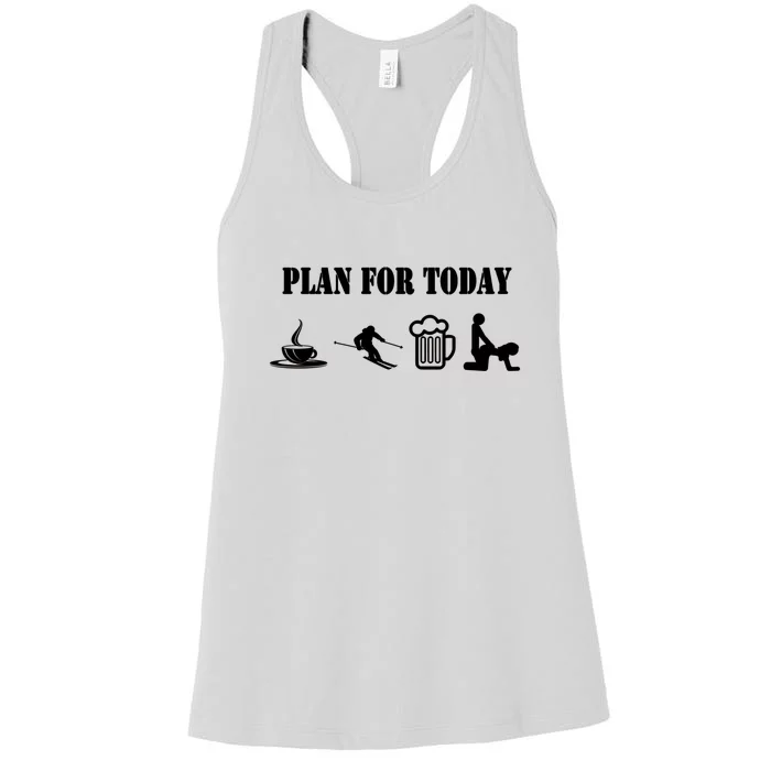 Flan For Today Funny Skiing Gift For Skier Women's Racerback Tank