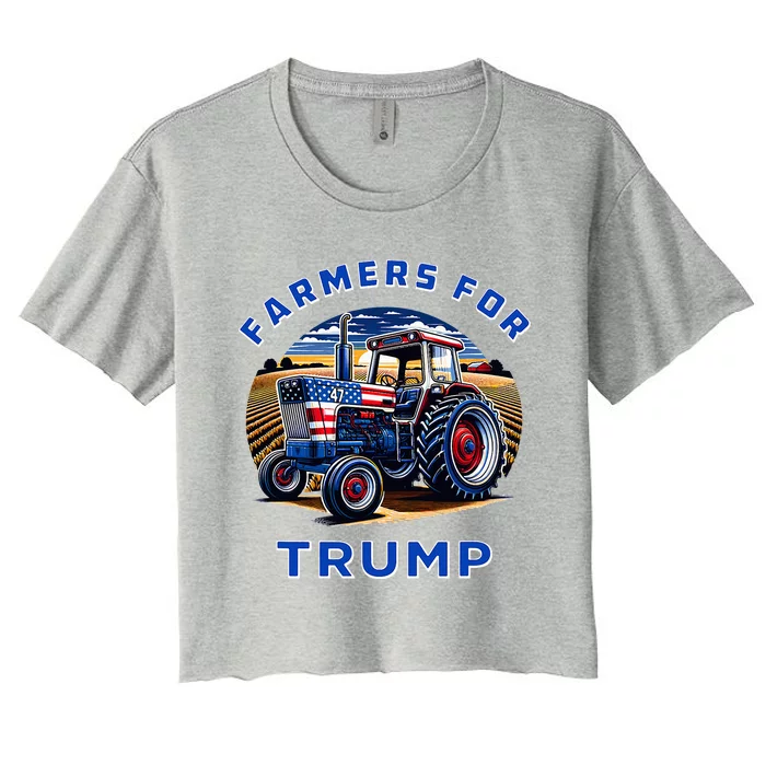 Farmers For Trump Maga 2024 Women's Crop Top Tee