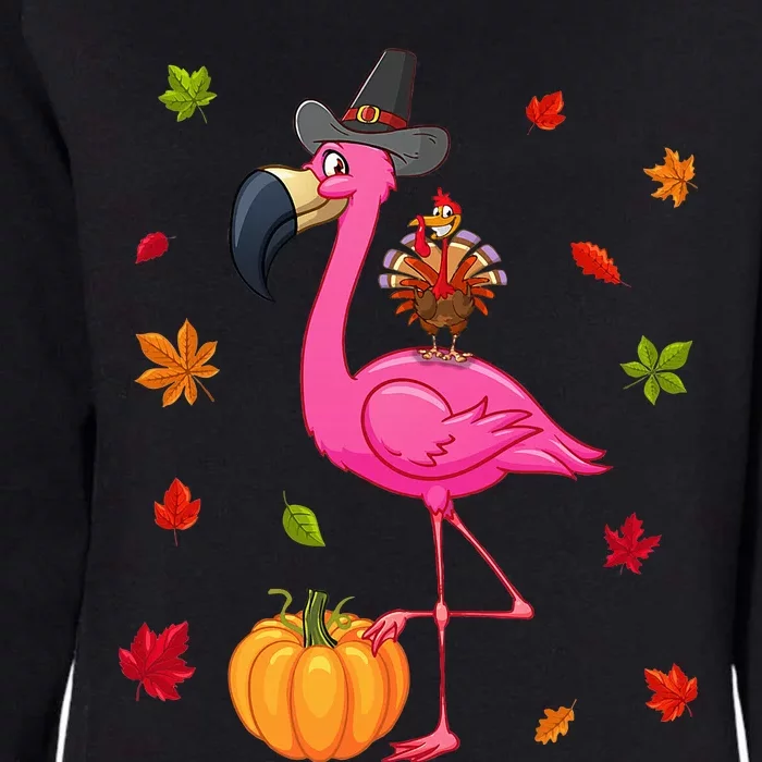 Funny Flamingo Turkey Thanksgiving Pumpkin Womens California Wash Sweatshirt