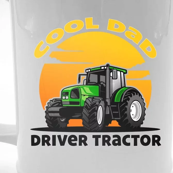 Funny Farmer Tractor Dad Quote Cool Dads Drive Tractors Gift Front & Back Beer Stein