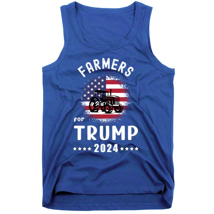 Farmers For Trump 2024 American Flag Vote Trump Gift Tank Top