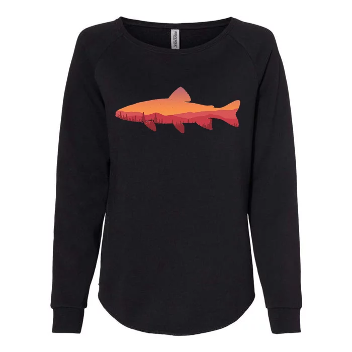 Fly Fishing , Trout Fishing Tee, Fishing Lover Womens California Wash Sweatshirt