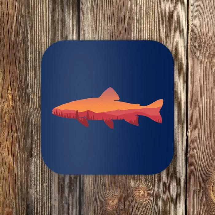 Fly Fishing , Trout Fishing Tee, Fishing Lover Coaster