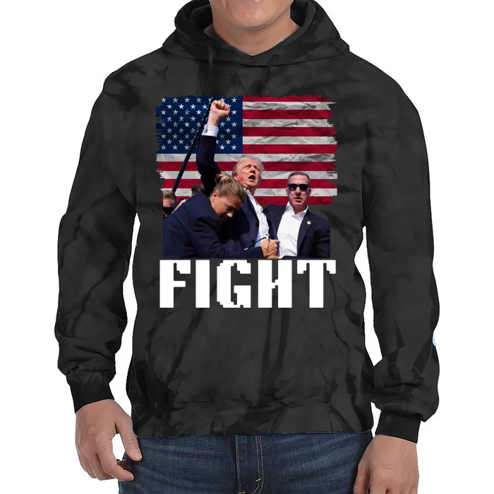 Fight Fight Trump Rally Earshot Tie Dye Hoodie