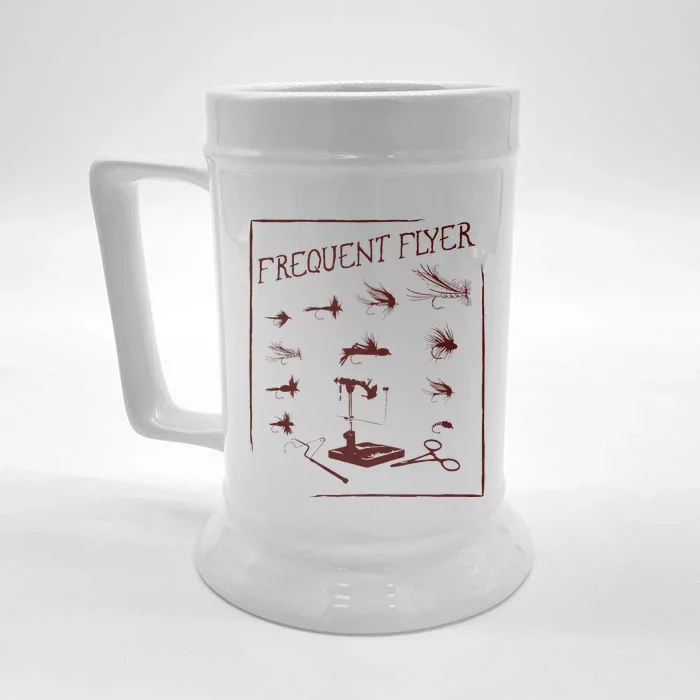 Fly Fishing Tying Funny Fisherman Christmas Fathers Day Gift Short Sleeve Front & Back Beer Stein