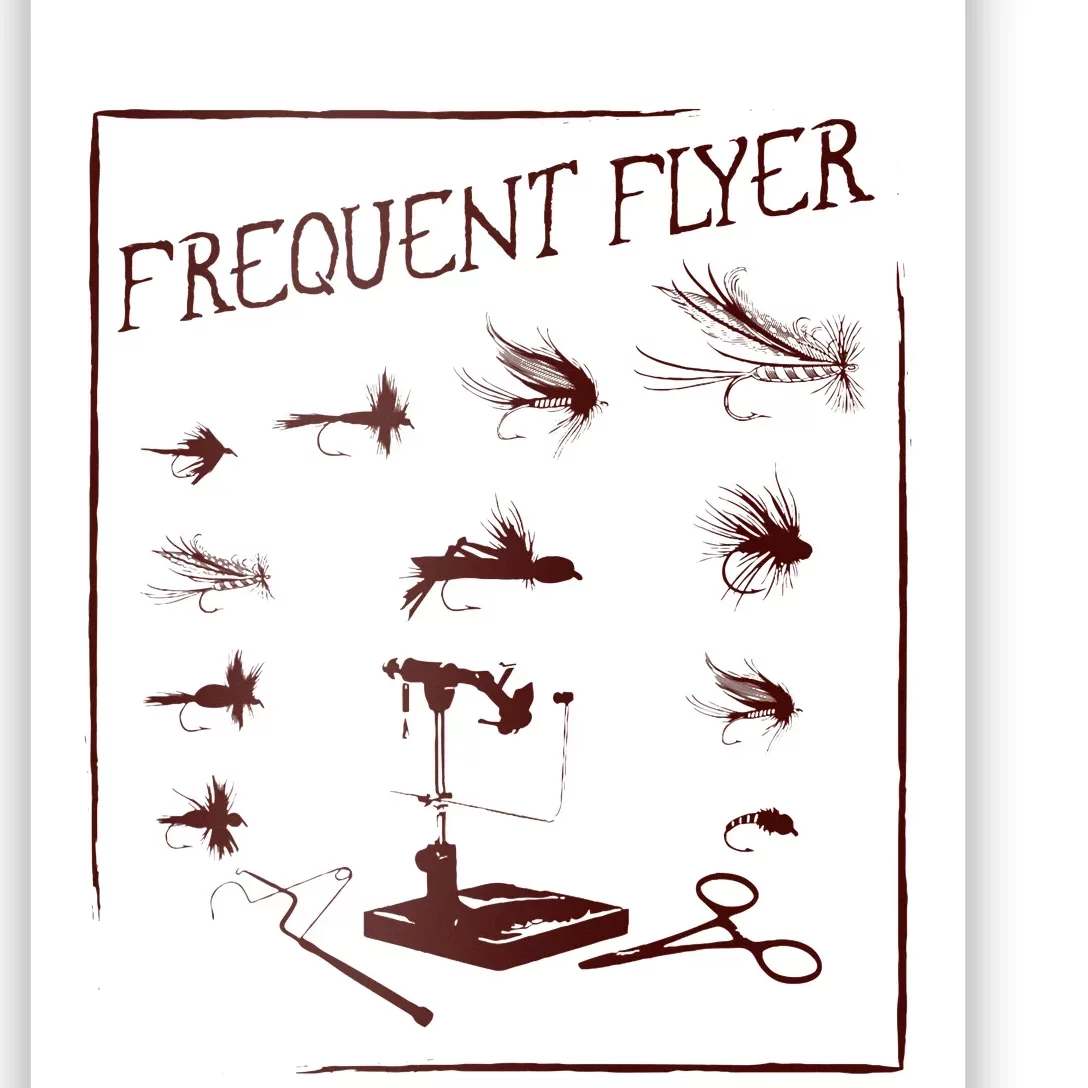 Fly Fishing Tying Funny Fisherman Christmas Fathers Day Gift Short Sleeve Poster