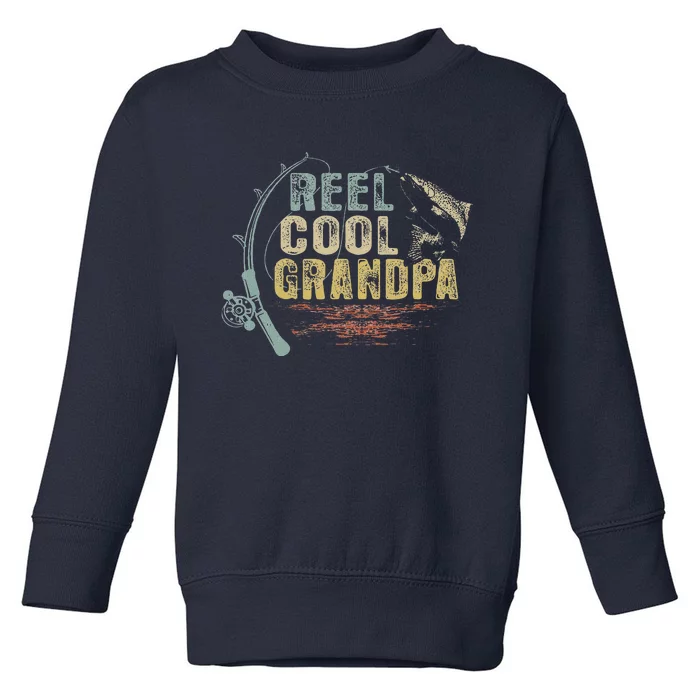 Funny Fishing Tee Vintage Reel Cool Grandpa Toddler Sweatshirt