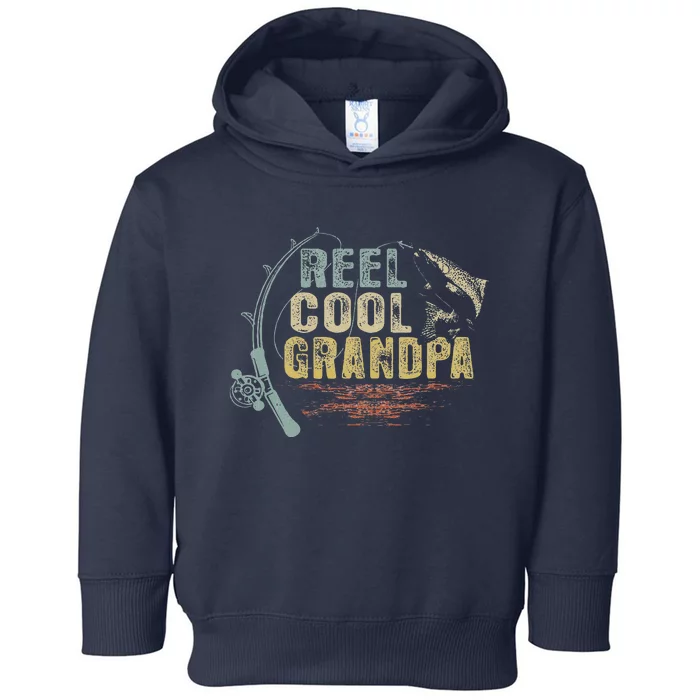 Funny Fishing Tee Vintage Reel Cool Grandpa Toddler Hoodie