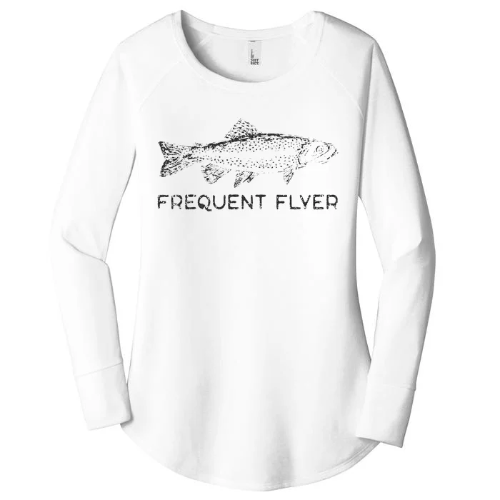 Frequent Flyer Trout Fishing Fly Fishing Women's Perfect Tri Tunic Long Sleeve Shirt