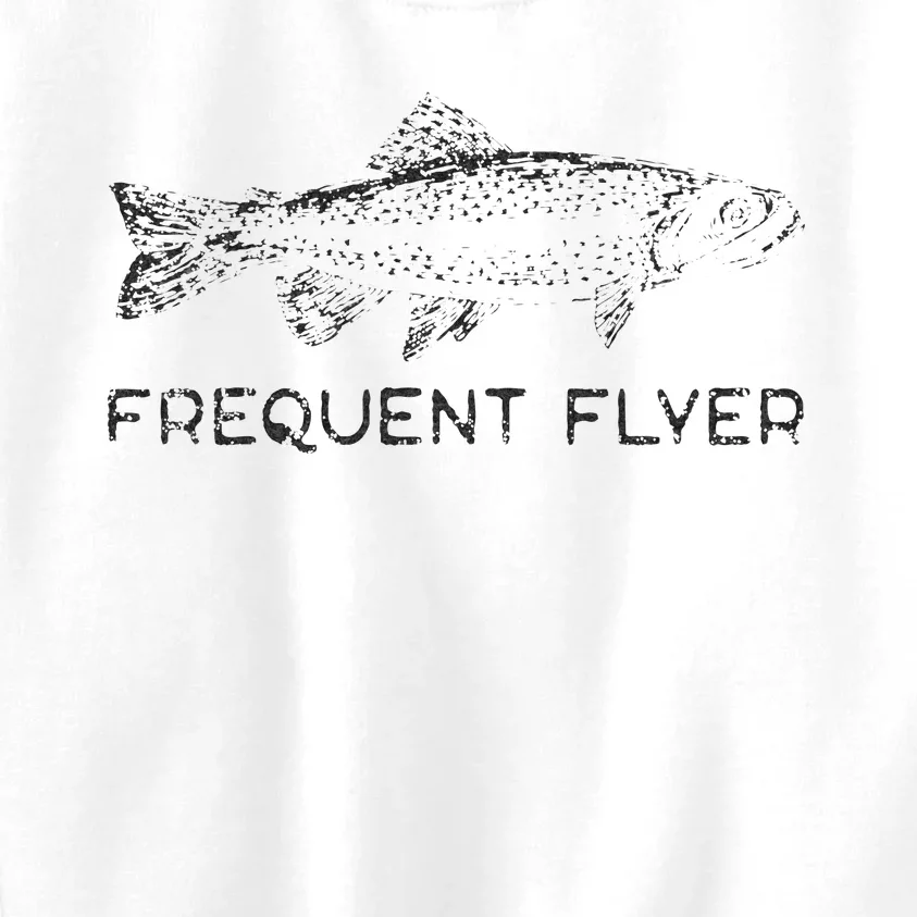 Frequent Flyer Trout Fishing Fly Fishing Kids Sweatshirt