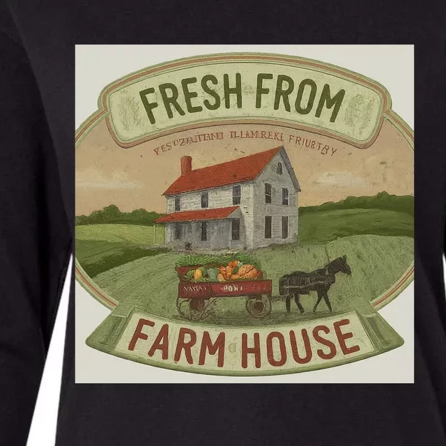 Fresh From The Farm House Womens Cotton Relaxed Long Sleeve T-Shirt