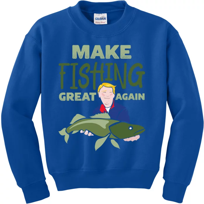 Funny Fisher Trump Tee Make Fishing Great Again Great Gift Kids Sweatshirt