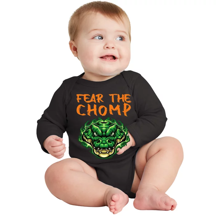 Florida Fear The Chomp Gator For Men And Women Baby Long Sleeve Bodysuit