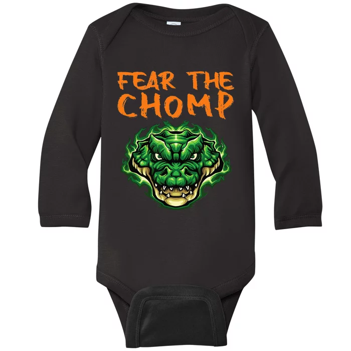 Florida Fear The Chomp Gator For Men And Women Baby Long Sleeve Bodysuit