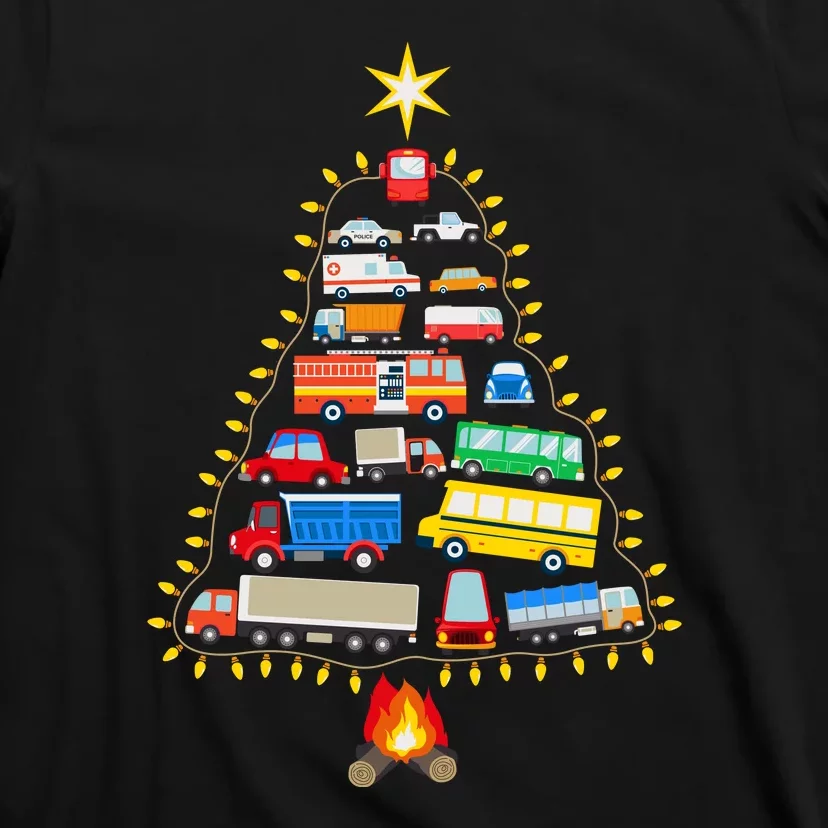 Firefighter Fire Truck Christmas Tree Xmas Tshirt T-Shirt