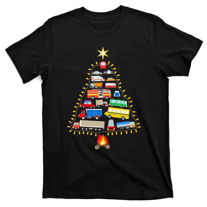 Firefighter Fire Truck Christmas Tree Xmas Tshirt T-Shirt