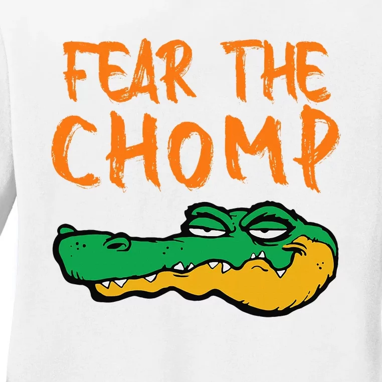 Florida Fear The Chomp Gator Ladies Long Sleeve Shirt