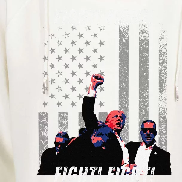 Fight! Fight! Trump Assassination Attempt Womens Funnel Neck Pullover Hood