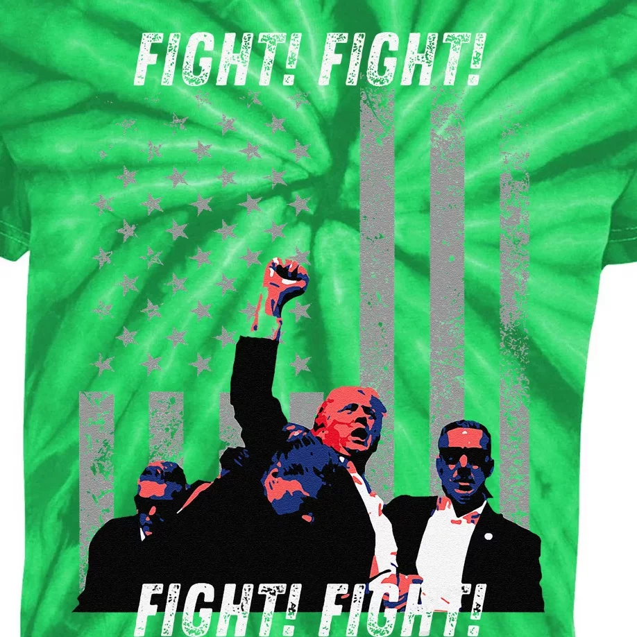 Fight! Fight! Trump Assassination Attempt Kids Tie-Dye T-Shirt