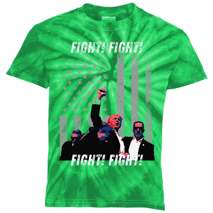 Fight! Fight! Trump Assassination Attempt Kids Tie-Dye T-Shirt