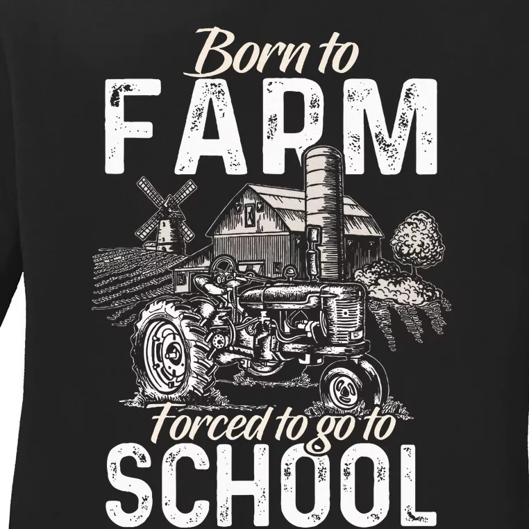 Funny Farmer Tractor Tractor Lover Rancher Ladies Long Sleeve Shirt