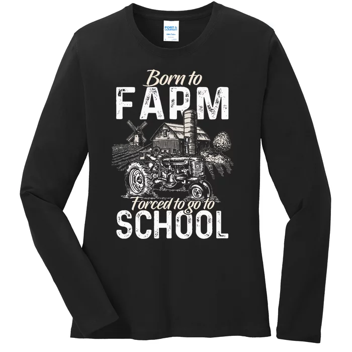 Funny Farmer Tractor Tractor Lover Rancher Ladies Long Sleeve Shirt